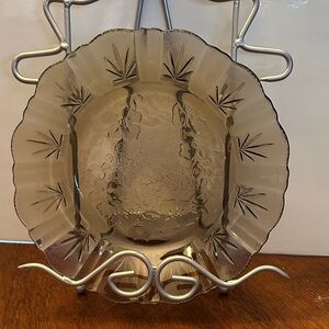 Elegant Glass Plate with Floral Design